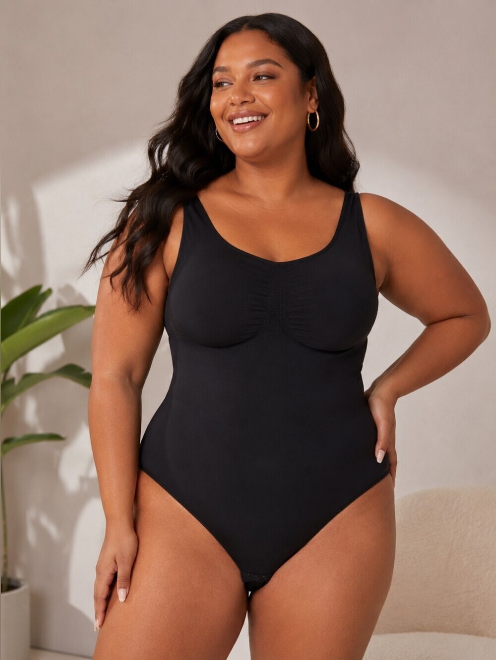 🖤 Yitty Black Seamless Shaping Bodysuit Size 1X/2X